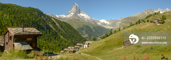 small mountain village over Zermatt on the Swiss alps