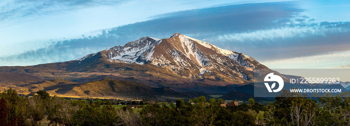 Beautiful view of mountain Sopris Aspen Glen Colorado