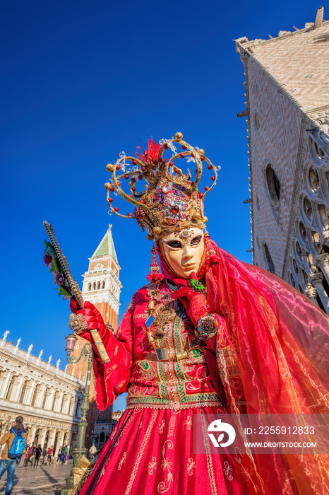 Colorful carnival masks at a traditional festival in Venice, Italy