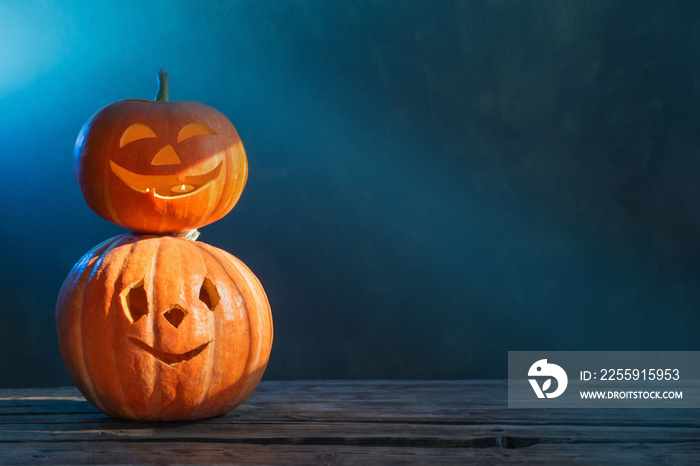 Halloween pumpkin on dark background