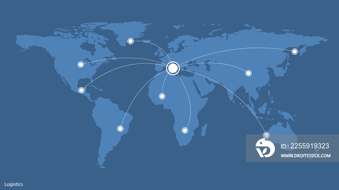 Global Logistics Network. World map