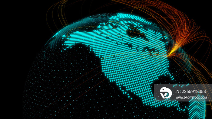 Global communication netowork concept.