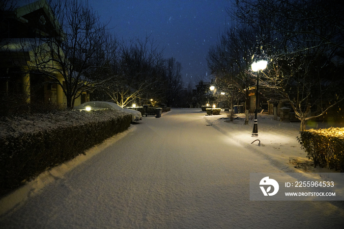 别墅区雪景