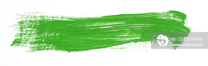 Green brush stroke isolated over white background