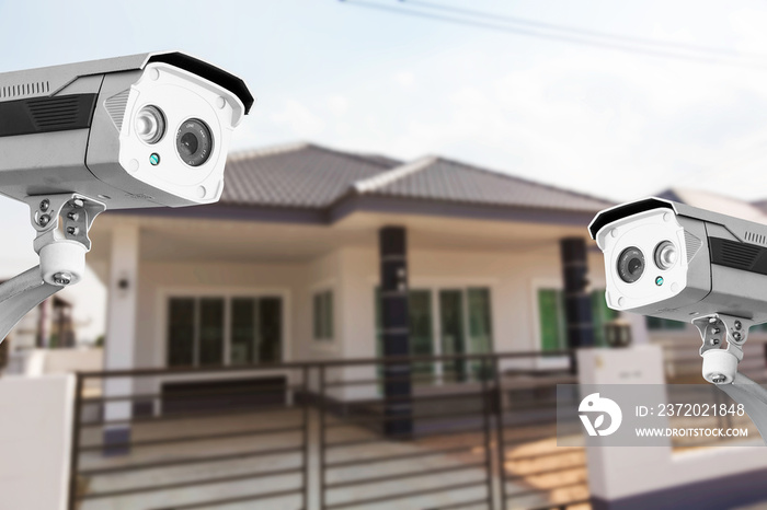 CCTV Home camera security operating at house.