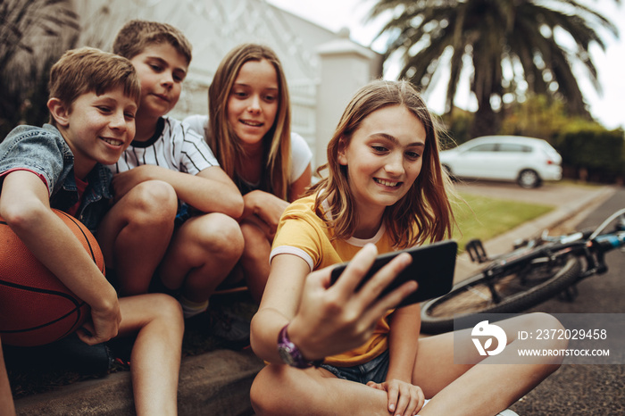 Kids having happy time together