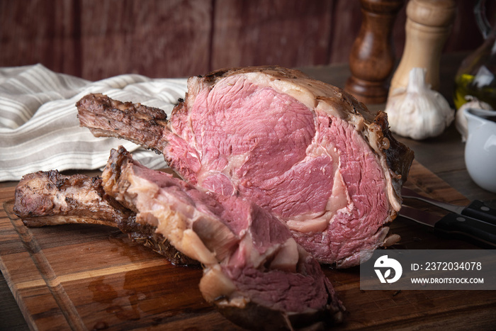 roasted thick cut ribeye with bone