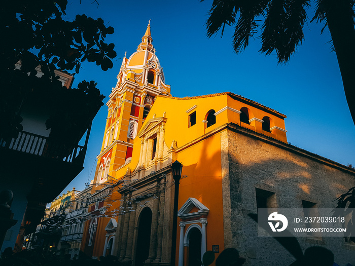 Colonial church Catedral de Santa Catalina de Alejandría in Cartagena Colombia