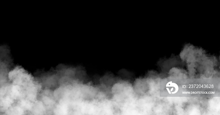 White fog or smoke on dark copy space background, smoke effect for your photos.