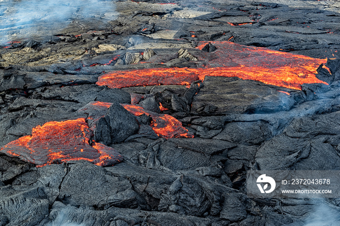 Magma in Fagradalsfjall volcanic eruption, Iceland