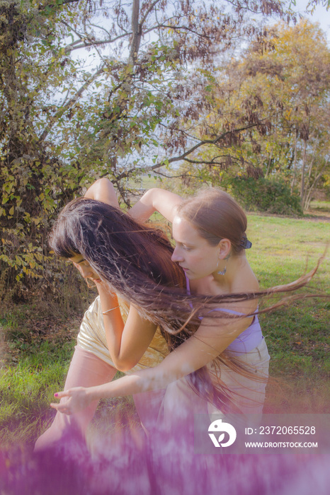 Women dancing in Nature