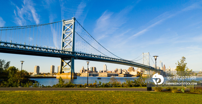 Ben Franklin Bridge Delaware River Camden NJ Philadelphia