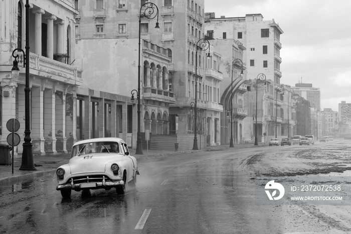 Classic old car on streets of Havana, Cuba