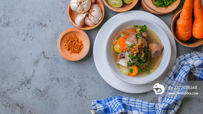 Indonesian traditional culinary, called sop buntut or oxtail soup