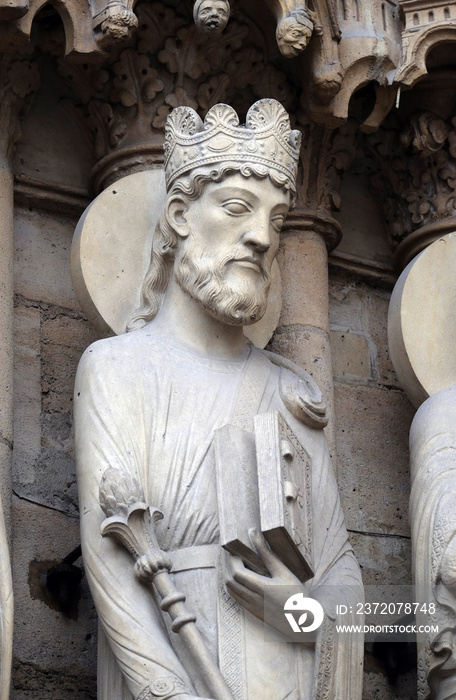 King Solomon, Portal of St. Anne, Notre Dame Cathedral, Paris