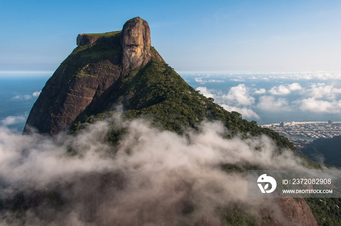 Pedra da Gavea Mountain Peak, Famous Rock Formation in Rio de Janeiro, Brazil