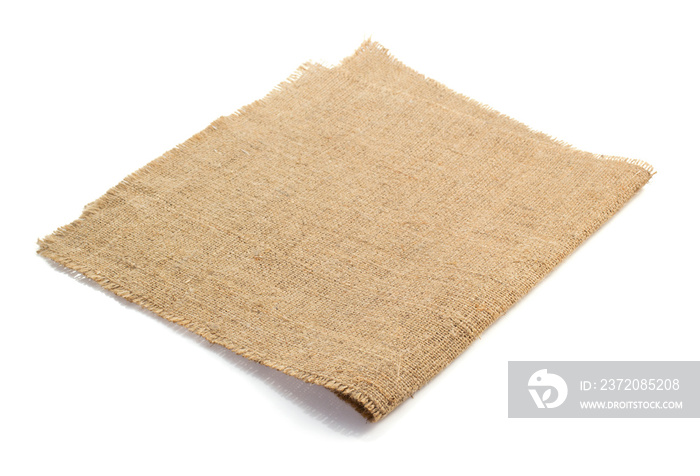 burlap hessian sacking isolated on white