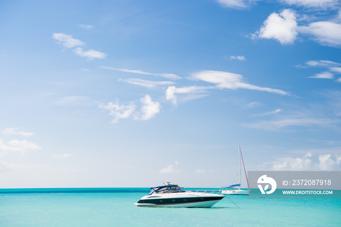 yacht at tropical sea