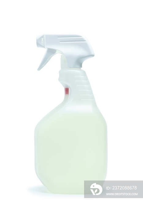 Disinfectant spray bottle isolated on white background