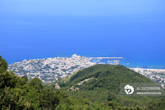 Aerial View from epomeo to Forio, Ischia Island, Italy