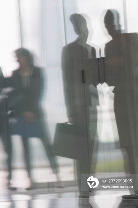 Silhouette business people working in office