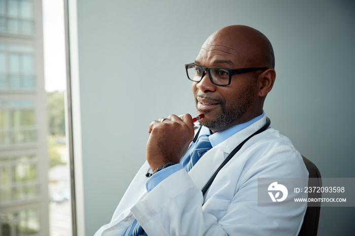 Doctor working on computer