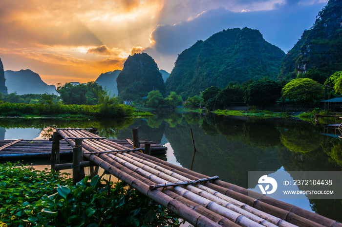 Trang An, a scenic area near Ninh Binh, Vietnam