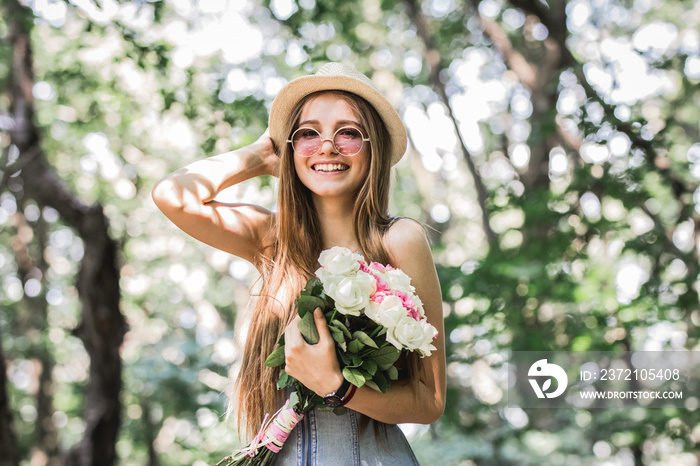 Outdoor portrait of a beautiful young girl.