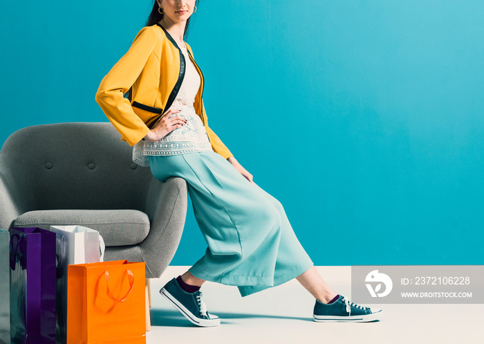 Young woman with shopping bags