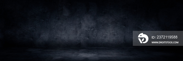 Empty space studio dark room of Plaster concrete grunge texture background for use display product.