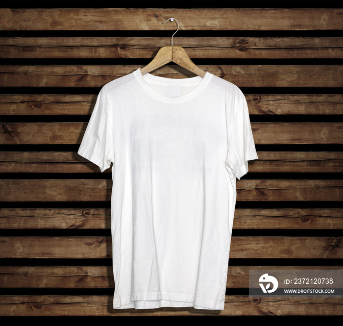 t-shirt mockup and template on wood background for fashion and graphic designer 