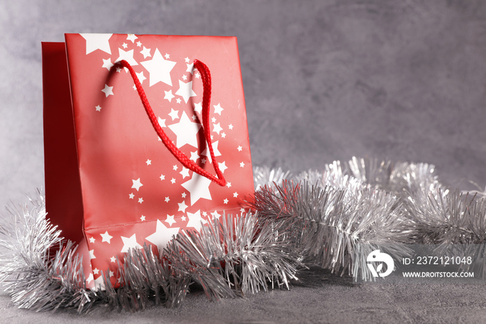 christmas shopping bag with decoration