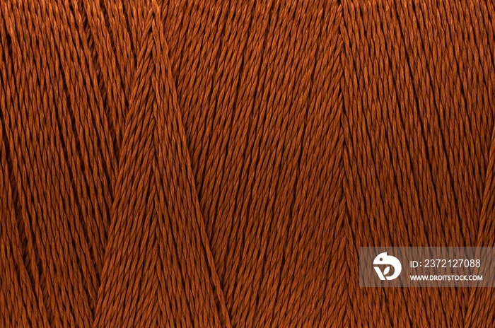 Macro picture of thread texture brown color background