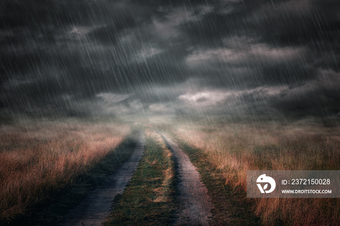 雨中的道路