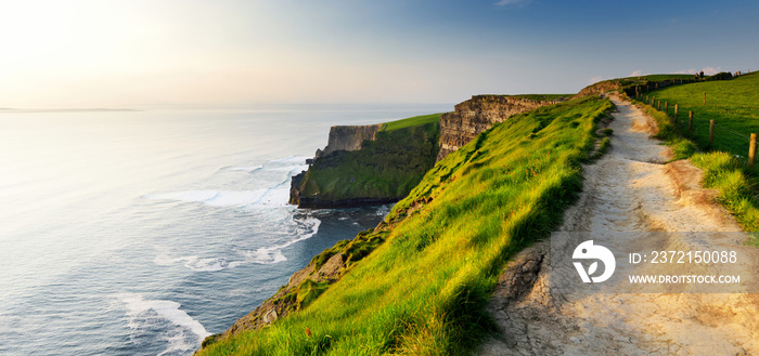 World famous Cliffs of Moher, one of the most popular tourist destinations in Ireland. Widely known 