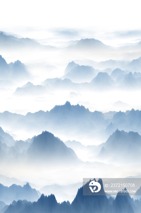 云雾缭绕的山景