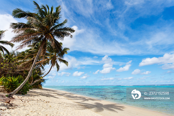 Beautiful tropical beach at exotic island in South Pacific