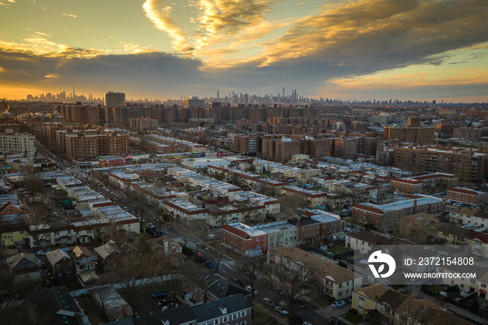 Aerial of Queens New York City