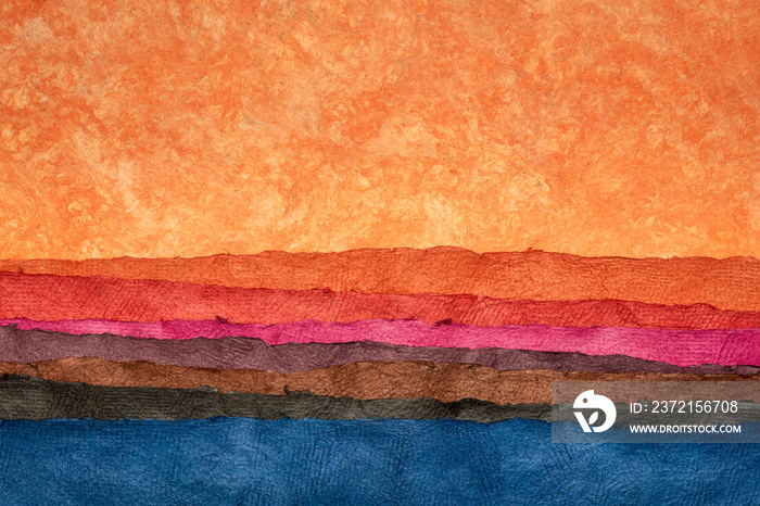 abstract desert landscape - colorful textured paper sheets