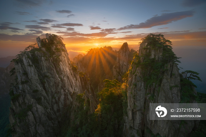 Traveling in China Huangshan National Park, beautiful Chinese landscape