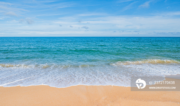 Summer concept background : Software On the beach with blue sky and clouds in Thailand for backgroun