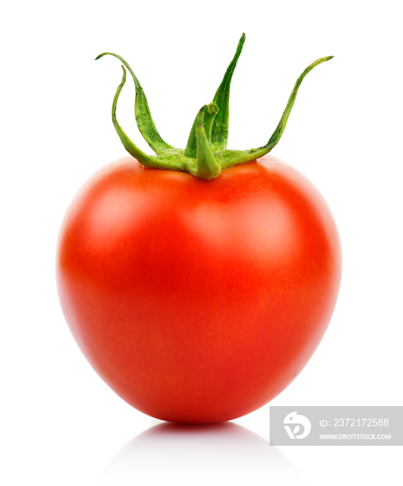 白色隔离的红色番茄蔬菜