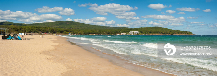 Beautiful beach Dunes on the Black Sea in Bulgaria near Sozopol. Panorama of a beautiful seashore on