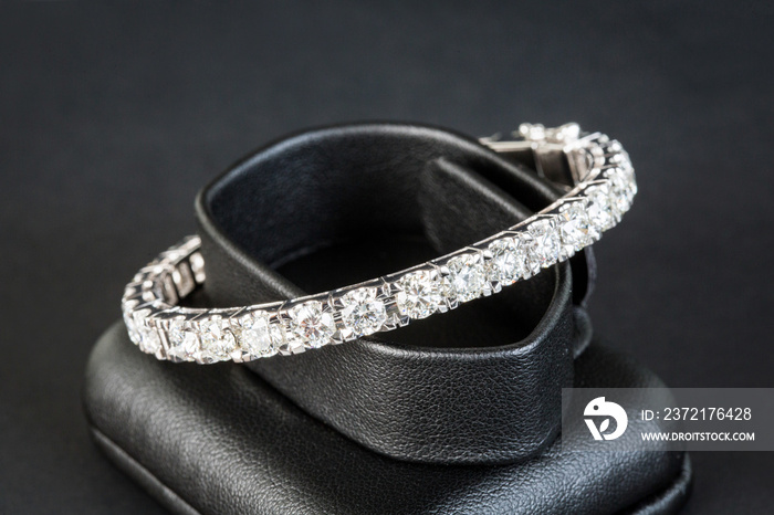 Diamonds bracelet in black background