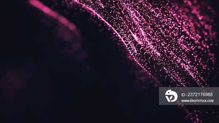 Abstract fairytale background and texture, pink and magenta tones.Thousand small glowing particles f