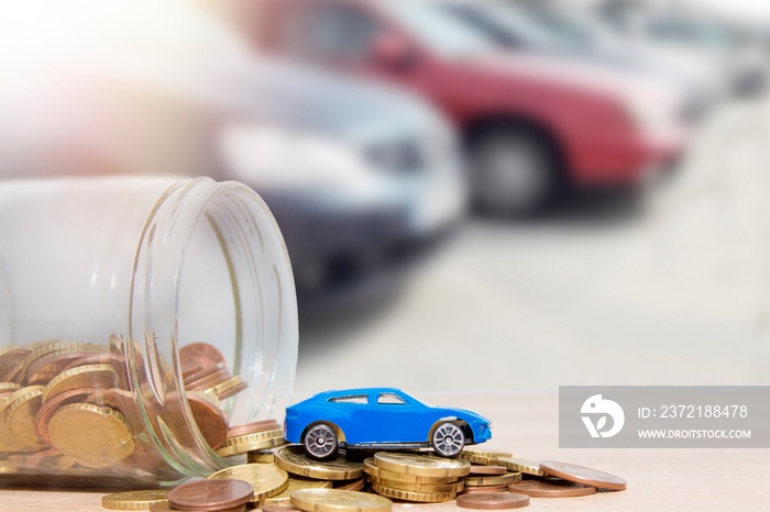 concept of savings and buying a car