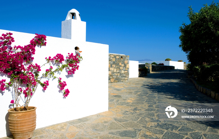 Greece, Crete, Elounda, hotel entrance