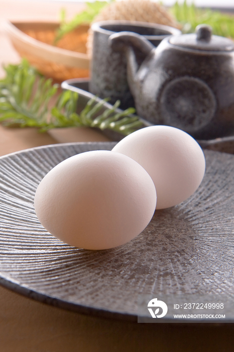 Two Eggs on a Plate