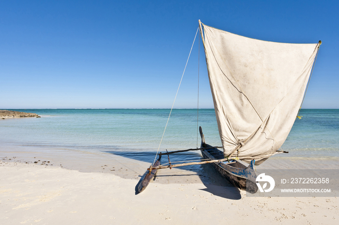 Vezo dugout in the lagoon near Salary, south-western Madagascar