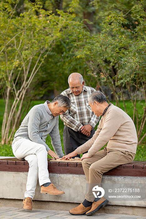 快乐的老年人下象棋